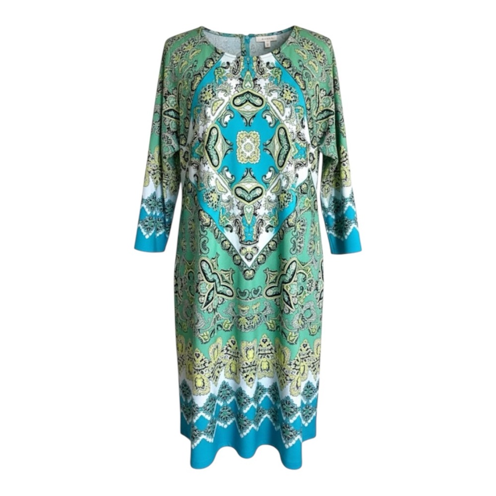 Ricki’s 3/4 Sleeve Paisley Mandala Patterned Shift Dress Size XXL